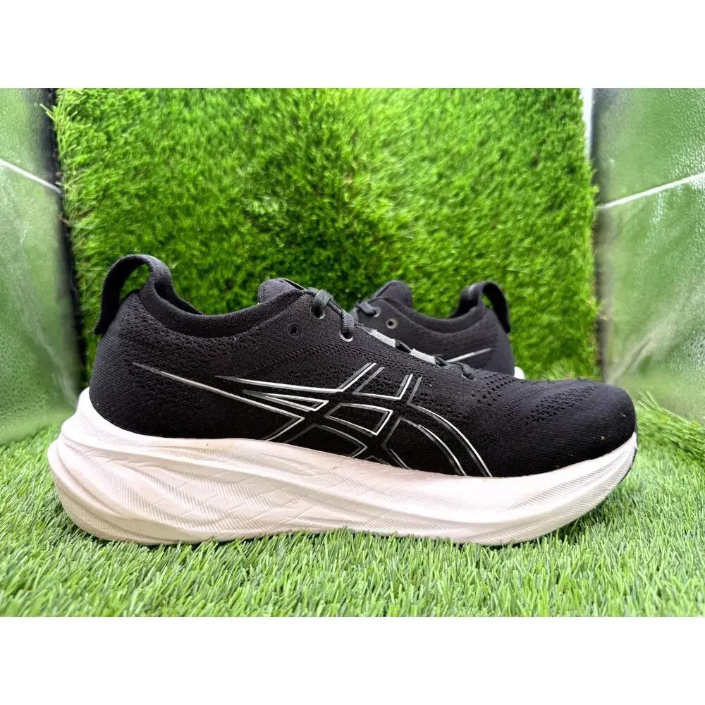 Asics Gel-Nimbus 26 1012B601 Athletic Sneaker Women's 9.5 Black Knit Gym Sports